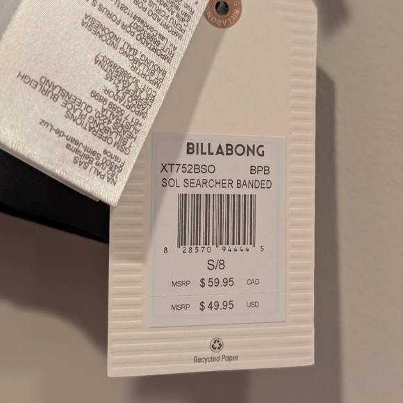 Billabong Sol Searcher Banded Black Triangle Bikini Top Size Small - Picture 2 of 6